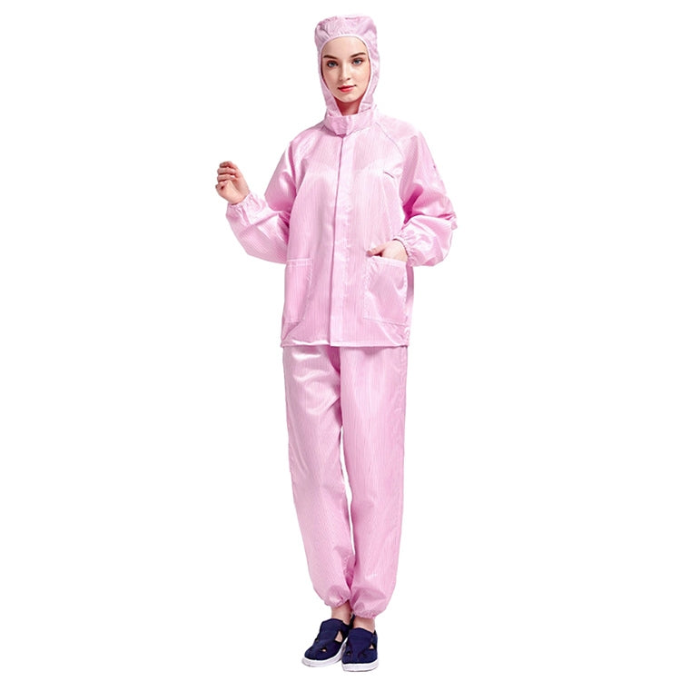 Striped Anti-static Split Hood Dust-proof Work Suit, Size:XXL(Pink) - Protective Clothing by buy2fix | Online Shopping UK | buy2fix