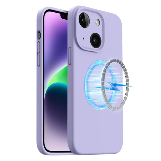 For iPhone 15 Plus LK MagSafe Magnetic Silicone Phone Case(Purple) - iPhone 15 Plus Cases by buy2fix | Online Shopping UK | buy2fix