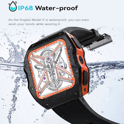 Model X 1.99 inch IP68 Waterproof Android 9.0 4G Dual Cameras Matte Smart Watch, Specification:4GB+128GB(Black Orange) - Android Watch by buy2fix | Online Shopping UK | buy2fix