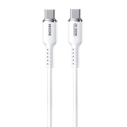 WK WDC-11 100W USB-C/Type-C to USB-C/Type-C Silicone Data Cable, Length: 1.2m(White) - USB-C & Type-C Cable by WK | Online Shopping UK | buy2fix