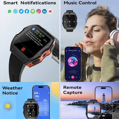 Model X 1.99 inch IP68 Waterproof Android 9.0 4G Dual Cameras Ceramics Smart Watch, Specification:2GB+16GB(Black) - Android Watch by buy2fix | Online Shopping UK | buy2fix