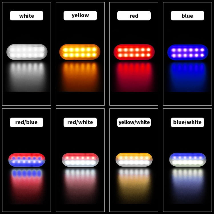 DC12V-24V / 36W Car Truck Emergency Strobe Flash Warning Light 12LEDs Ultra-thin Side Lights(White + Red) - In Car by buy2fix | Online Shopping UK | buy2fix