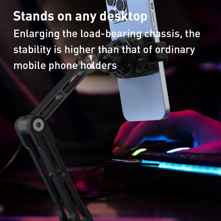 R-JUST HZ43 Cooling Rotating Live Phone Holder(Black) - Desktop Holder by R-JUST | Online Shopping UK | buy2fix