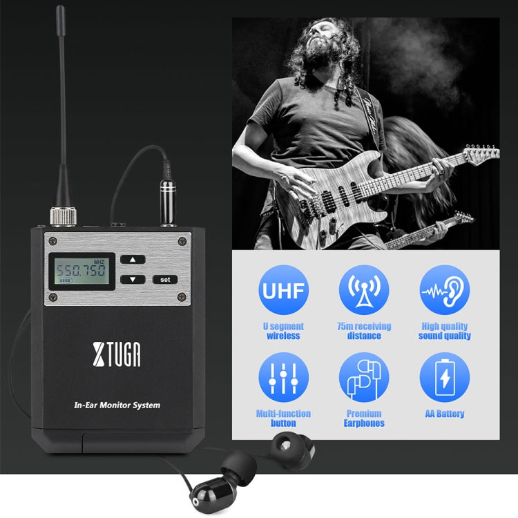 XTUGA  IEM1100 Professional Wireless In Ear Monitor System 2 BodyPacks(AU Plug) - Microphone by XTUGA | Online Shopping UK | buy2fix