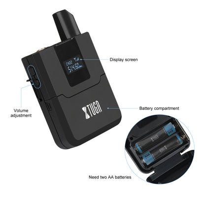 XTUGA A140-HB Wireless Microphone System 4 Channel Handheld Lavalier Headset Microphone(UK Plug) - Microphone by XTUGA | Online Shopping UK | buy2fix