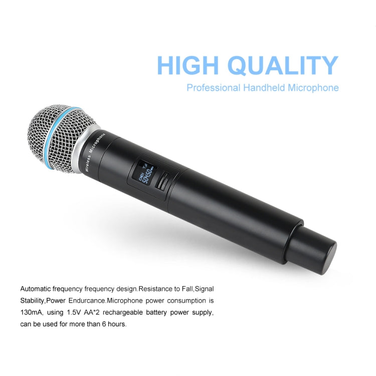 XTUGA A140-HB Wireless Microphone System 4 Channel Handheld Lavalier Headset Microphone(UK Plug) - Microphone by XTUGA | Online Shopping UK | buy2fix