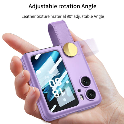 For OPPO Find N2 Flip GKK Integrated Ultrathin with Rotating Cortical Belt Phone Case(Purple) - OPPO Cases by GKK | Online Shopping UK | buy2fix