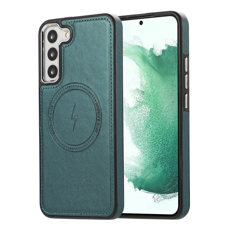 For Samsung Galaxy S23 5G Side Leather Magsafe Phone Case(Green) - Galaxy S23 5G Cases by buy2fix | Online Shopping UK | buy2fix