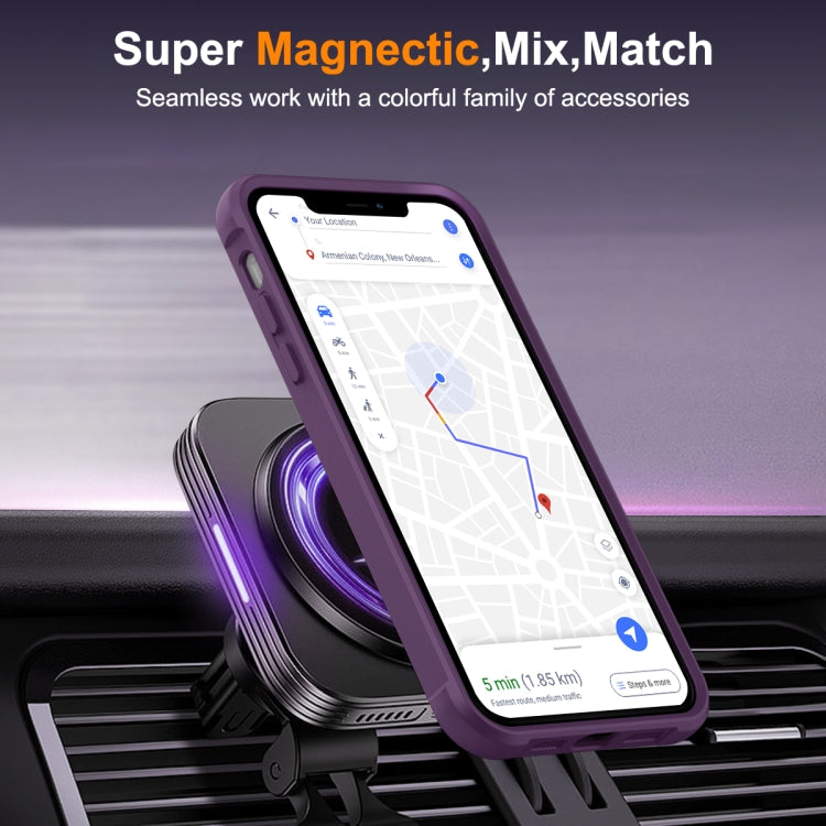 For iPhone 11 Pro Max MagSafe Magnetic Rotating Holder Phone Case(Purple) - iPhone 11 Pro Max Cases by buy2fix | Online Shopping UK | buy2fix