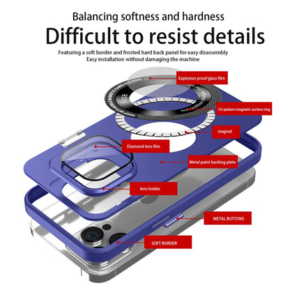 For iPhone 15 Pro Max Skin Feel Magnifier MagSafe Lens Holder Phone Case(Royal Blue) - iPhone 15 Pro Max Cases by buy2fix | Online Shopping UK | buy2fix