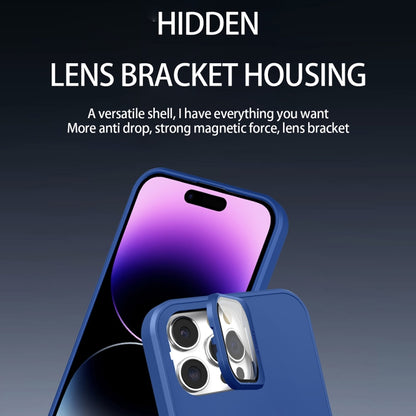 For iPhone 11 Pro Skin Feel Magnifier MagSafe Lens Holder Phone Case(Purple) - iPhone 11 Pro Cases by buy2fix | Online Shopping UK | buy2fix