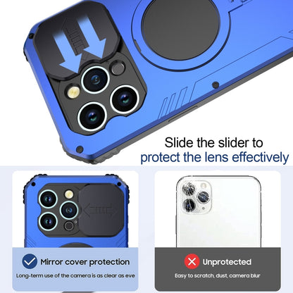 For iPhone 15 Pro Max Camera Shield MagSafe Holder Life Waterproof Phone Case(Blue) - iPhone 15 Pro Max Cases by buy2fix | Online Shopping UK | buy2fix