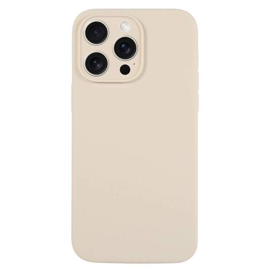 For iPhone 15 Pro Max Pure Color Liquid Silicone Fine Pore Phone Case(Antique White) - iPhone 15 Pro Max Cases by buy2fix | Online Shopping UK | buy2fix