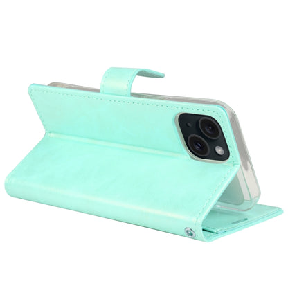 For iPhone 15 Pro Max GOOSPERY BLUE MOON Crazy Horse Texture Leather Phone Case(Mint Green) - iPhone 15 Pro Max Cases by GOOSPERY | Online Shopping UK | buy2fix