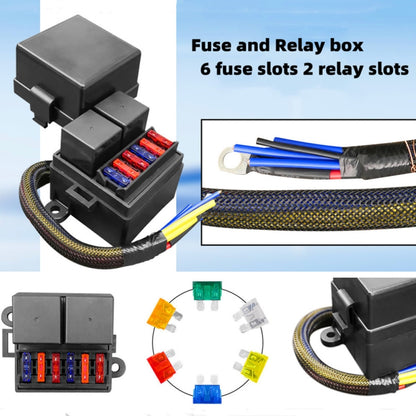 12V 4 Pin IP65 Waterproof Car 6 Slots Modified Relay Fuse Box with Cable Kit - Fuse by buy2fix | Online Shopping UK | buy2fix