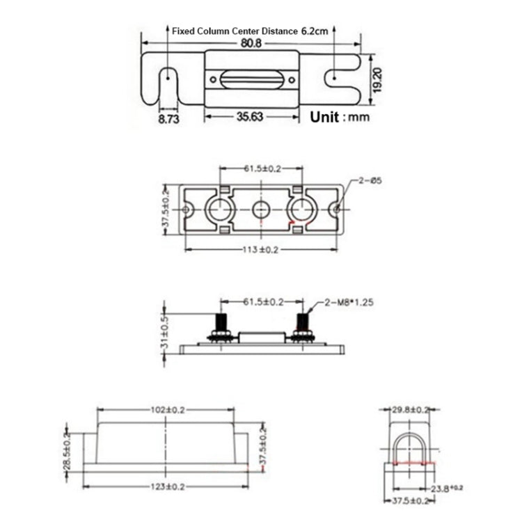 3 in 1 ANL Car Audio Modified Fuse Holder with 200A Fuse, Current:500A - Fuse by buy2fix | Online Shopping UK | buy2fix