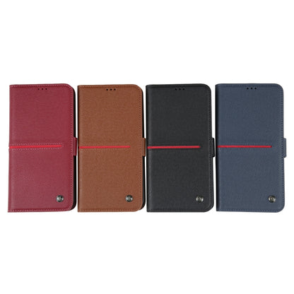 For iPhone 15 Pro GEBEI Top-grain Horizontal Flip Leather Phone Case(Wine Red) - iPhone 15 Pro Cases by GEBEI | Online Shopping UK | buy2fix