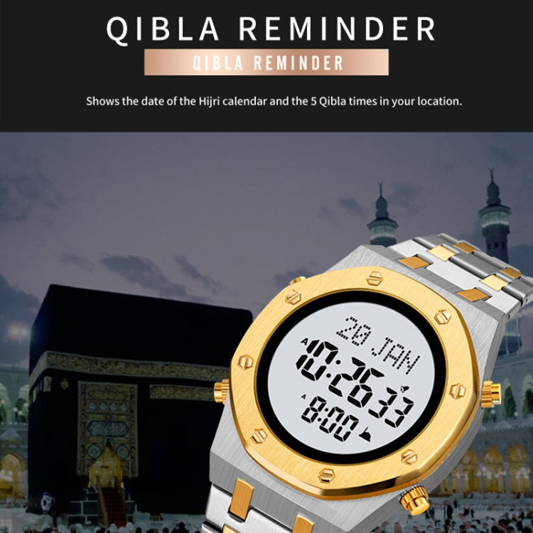 SKMEI 2043 Multifunctional Muslim Worships Compass Digital Wrist Watch(Black) - Metal Strap Watches by SKMEI | Online Shopping UK | buy2fix