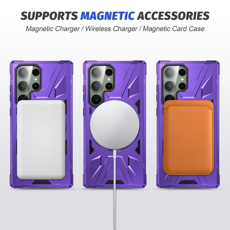 For Samsung Galaxy S23+ 5G MagSafe Magnetic Shockproof Phone Case with Ring Holder(Purple) - Galaxy S23+ 5G Cases by buy2fix | Online Shopping UK | buy2fix