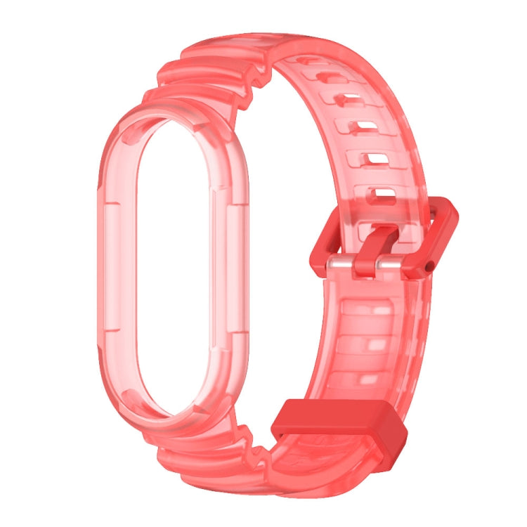 For Xiaomi Mi Band 8 MIJOBS GS Unibody Clear Color Sports Watch Band(Red) - Watch Bands by MIJOBS | Online Shopping UK | buy2fix