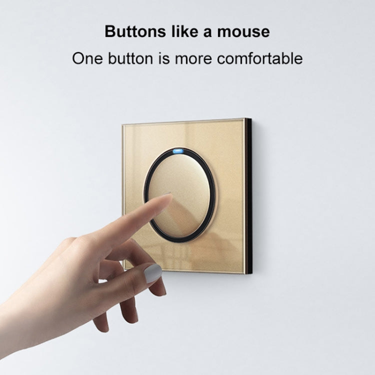 86mm Round LED Tempered Glass Switch Panel, Gold Round Glass, Style:Four Billing Control - Consumer Electronics by buy2fix | Online Shopping UK | buy2fix