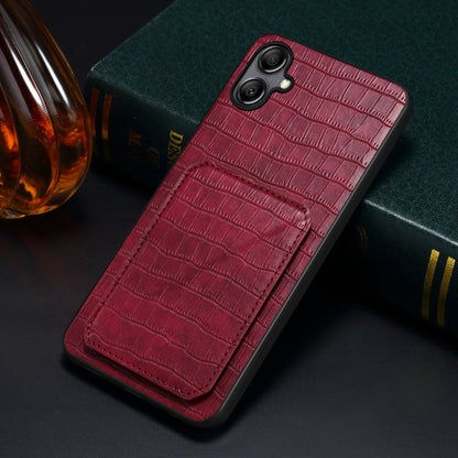 For Samsung Galaxy S24+ 5G Denior Imitation Crocodile Leather Back Phone Case with Holder(Rose Red) - Galaxy S24+ 5G Cases by Denior | Online Shopping UK | buy2fix