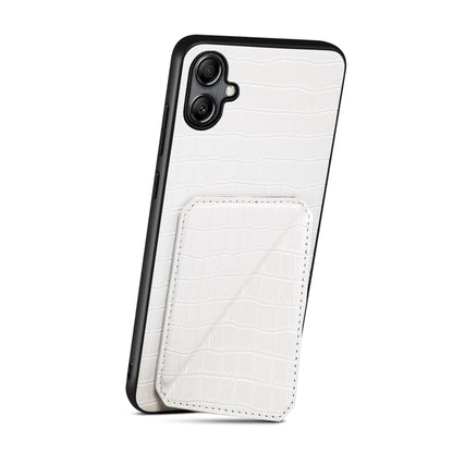 For Samsung Galaxy A34 5G Denior Imitation Crocodile Leather Back Phone Case with Holder(White) - Galaxy Phone Cases by Denior | Online Shopping UK | buy2fix