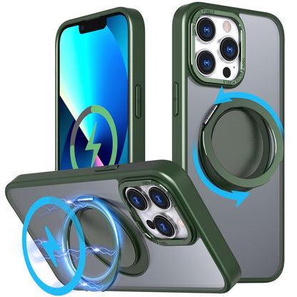 For iPhone 13 Pro 360-degree Rotating MagSafe Magnetic Holder Phone Case(Green) - iPhone 13 Pro Cases by buy2fix | Online Shopping UK | buy2fix