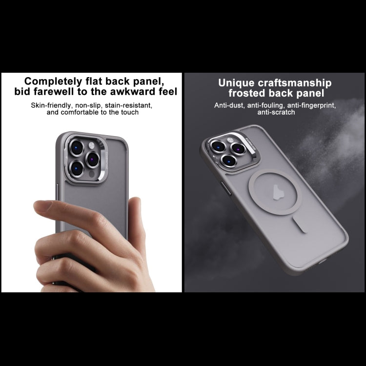 For iPhone 15 Pro Max Invisible Lens Holder PC + TPU Frosted MagSafe Phone Case(White) - iPhone 15 Pro Max Cases by buy2fix | Online Shopping UK | buy2fix