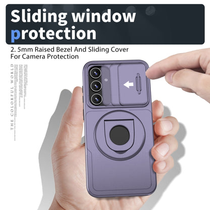 For Samsung Galaxy S23 FE 5G Camshield MagSafe Ring Holder Armor Phone Case(Puple) - Galaxy S23 FE 5G Cases by buy2fix | Online Shopping UK | buy2fix