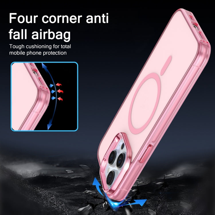 For iPhone 15 Pro Max Electroplated IMD Magsafe PC Hybrid TPU Phone Case(Pink) - iPhone 15 Pro Max Cases by buy2fix | Online Shopping UK | buy2fix