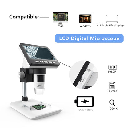 inskam307 0-40mm 1080P 4.3 inch LCD Screen Mobile Phone Repair Industry HD Electron Didital Microscope - Consumer Electronics by buy2fix | Online Shopping UK | buy2fix