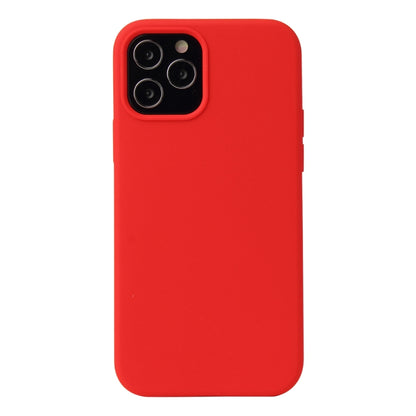 For iPhone 12 / 12 Pro Solid Color Liquid Silicone Shockproof Protective Case(Country Red) - iPhone 12 / 12 Pro Cases by buy2fix | Online Shopping UK | buy2fix