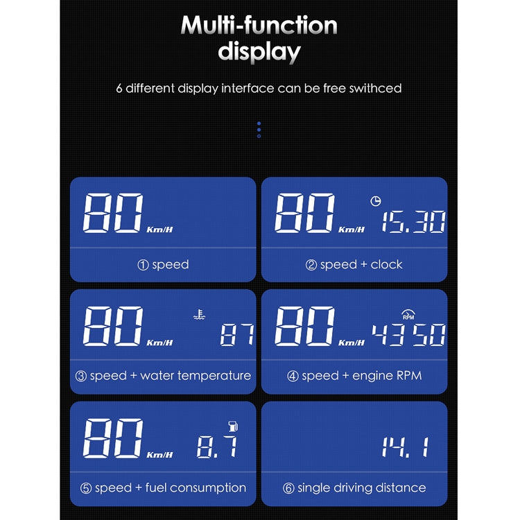 L3 HUD Head-up Display Car OBD2 Digital Display - Head Up Display System by buy2fix | Online Shopping UK | buy2fix