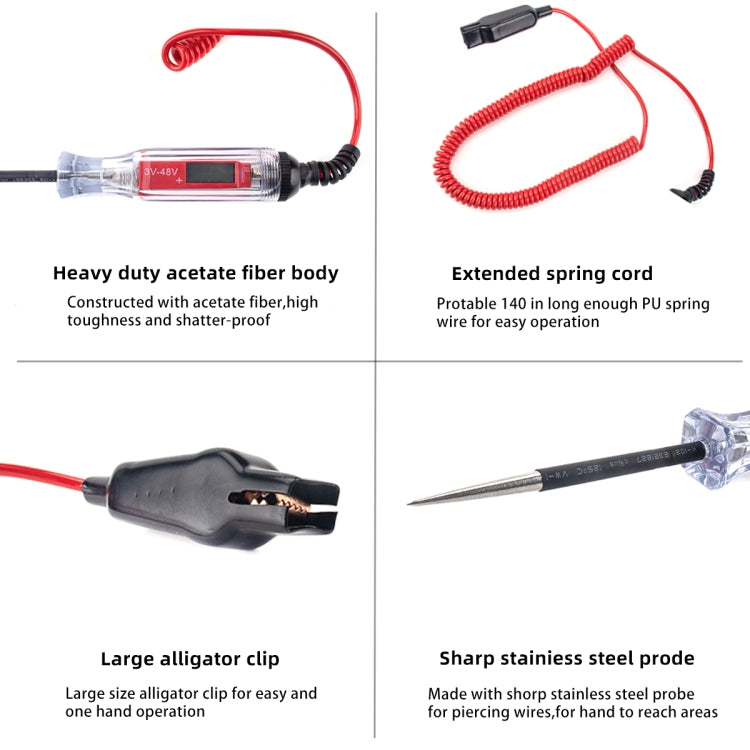 3-48V Digital Display Car Electric Tester - In Car by buy2fix | Online Shopping UK | buy2fix