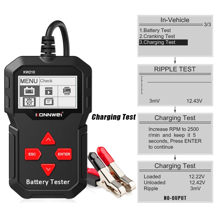 KONNWEI KW210 Car Battery Test Battery Capacity Resistance Battery Detector - In Car by KONNWEI | Online Shopping UK | buy2fix