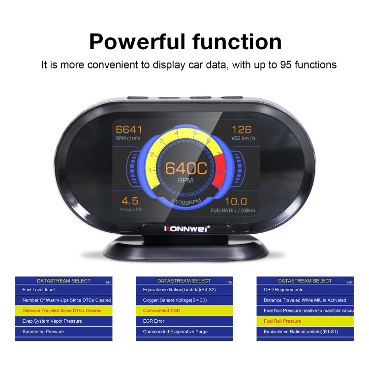 KONNWEI KW206 2 in 1 OBDII / EOBD12V Car Fault Scanner + 3.5 inch LCD Monitor - Code Readers & Scan Tools by KONNWEI | Online Shopping UK | buy2fix