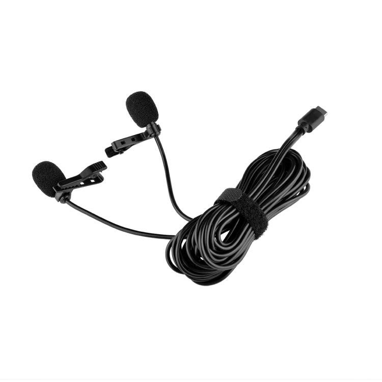 YELANGU MY3 Type-C Interface Live Broadcast Interview Mobile Phone Double Clip Lavalier Microphone, Length: 2.5m - Consumer Electronics by YELANGU | Online Shopping UK | buy2fix