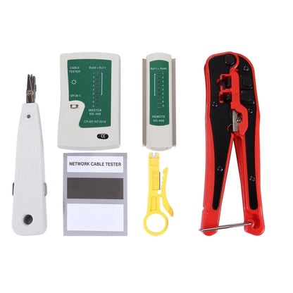 WLXY 4 in 1 Portable Crimping Stripper Punch Down  Wire Line Detector Ethernet Network Cable Tester Tools Kits - Lan Cable and Tools by WLXY | Online Shopping UK | buy2fix