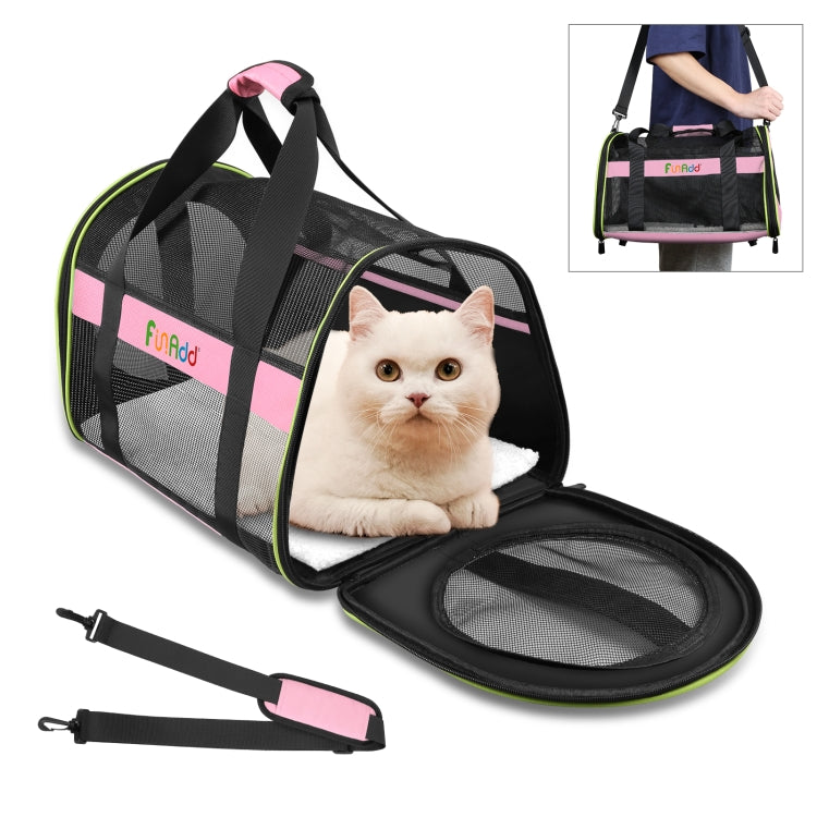 FUNADD Pet Travel Carrier Bag Shoulder Foldable Tote Bag(Pink) - Pet Bags by FunAdd | Online Shopping UK | buy2fix