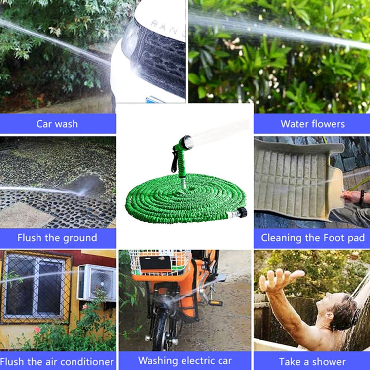 12.5-37.5m Telescopic Pipe Expandable Magic Flexible Garden Watering Hose with Spray Gun Set (Green) - Watering & Irrigation by buy2fix | Online Shopping UK | buy2fix