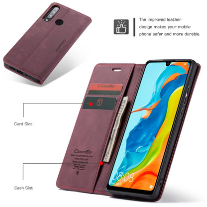 CaseMe-013 Multifunctional Retro Frosted Horizontal Flip Leather Case for Huawei P30 Lite, with Card Slot & Holder & Wallet (Wine Red) - Huawei Cases by CaseMe | Online Shopping UK | buy2fix