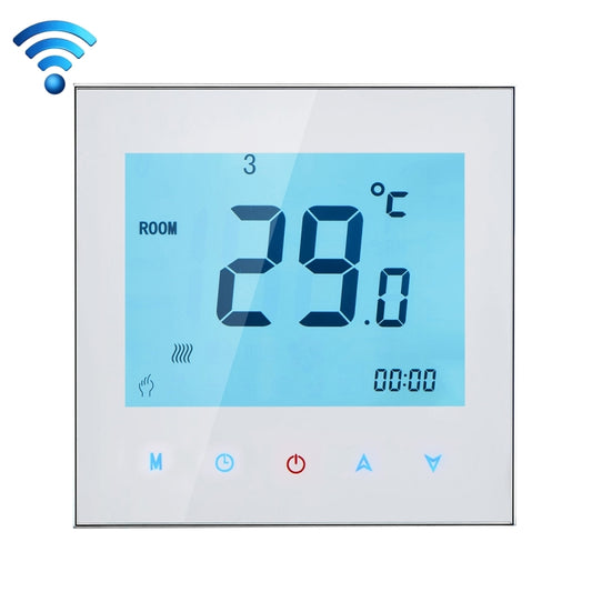 BHT-1000-GB-WIFI 16A Load Electronic Heating Type Touch LCD Digital WiFi Heating Room Thermostat with Sensor, Display Clock / Temperature / Periods / Time / Week / Heat etc.(White) - Indoor Thermometer by buy2fix | Online Shopping UK | buy2fix