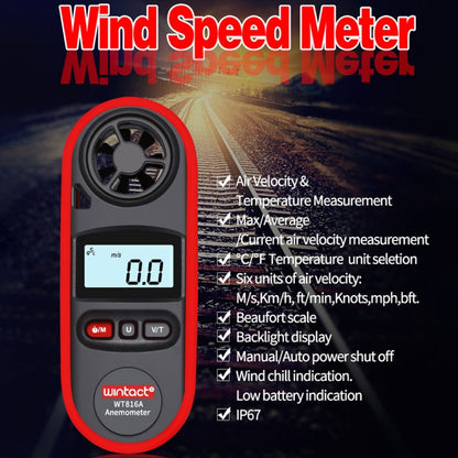 Wintact WT816A Digital Electronic Thermometer Anemometer - Tachometers & Anemometer by Wintact | Online Shopping UK | buy2fix