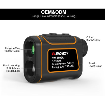 SNDWAY SW1500A Handheld Outdoor Waterproof Telescope Range Finder Distance Measurer, 1500m - Laser Rangefinder by SNDWAY | Online Shopping UK | buy2fix