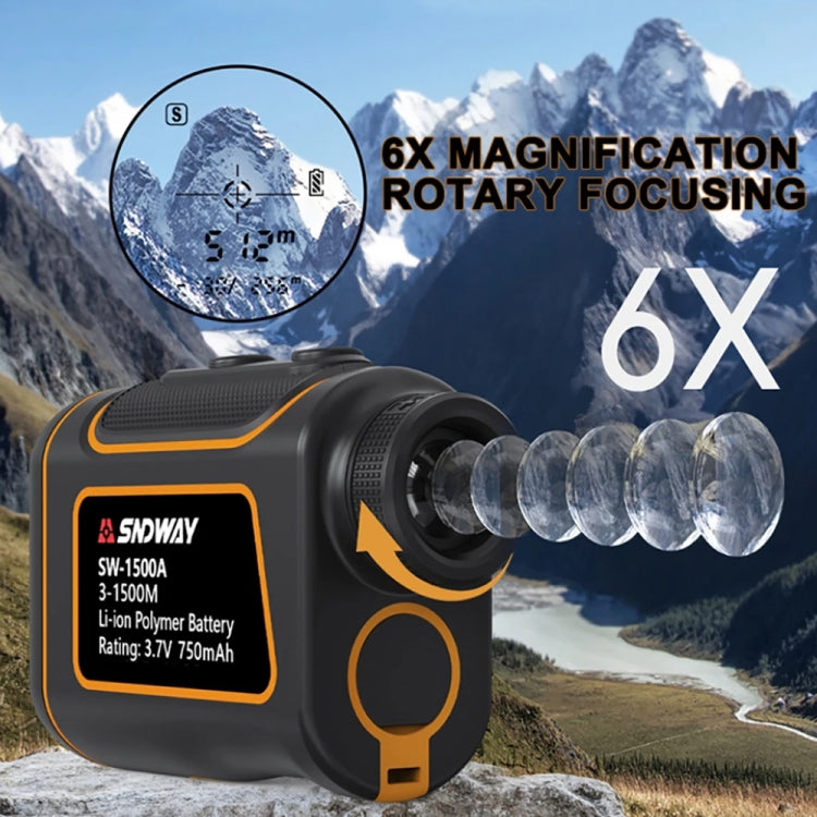 SNDWAY SW1500A Handheld Outdoor Waterproof Telescope Range Finder Distance Measurer, 1500m - Laser Rangefinder by SNDWAY | Online Shopping UK | buy2fix