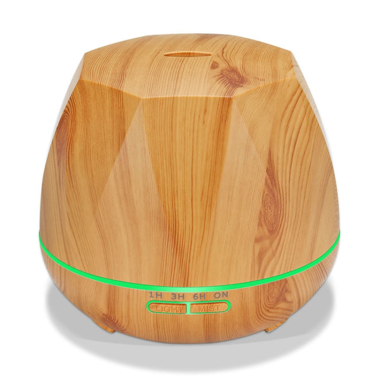 Diamond Wood Grain Remote Control Ultrasonic Humidifier Aromatherapy Machine Automatic Alcohol Sprayer with LED Lights, Capacity: 400mL, UK Plug (Light Wood Color) - Home & Garden by buy2fix | Online Shopping UK | buy2fix