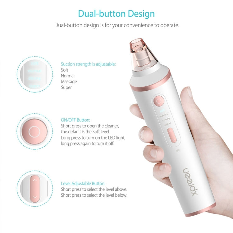 XPREEN XPRE037 Wireless Charging  Multi-function Blackhead Extractor Pore Cleanser with Four Probes & LED Lighting Function(White) - Beauty Instrument by Xpreen | Online Shopping UK | buy2fix