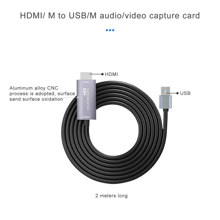 Z36 HDMI Male to USB Male HD Video Capture Card, Cable Length: 2m - Video Capture Solutions by buy2fix | Online Shopping UK | buy2fix