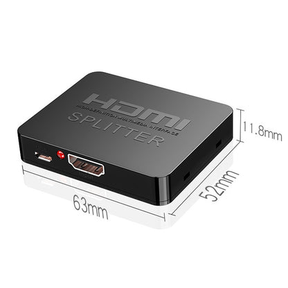 1x2 Mini HDMI Amplifier Splitter, Support 3D & 4K x 2K (Black) - Splitter by buy2fix | Online Shopping UK | buy2fix